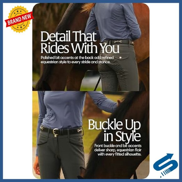 Leather Equestrian Riding Belt with Bit Design, Multiple Sizes main image 7
